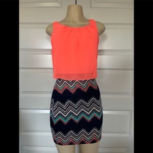 Emerald Sundae Bright Orange And Pattern Dress